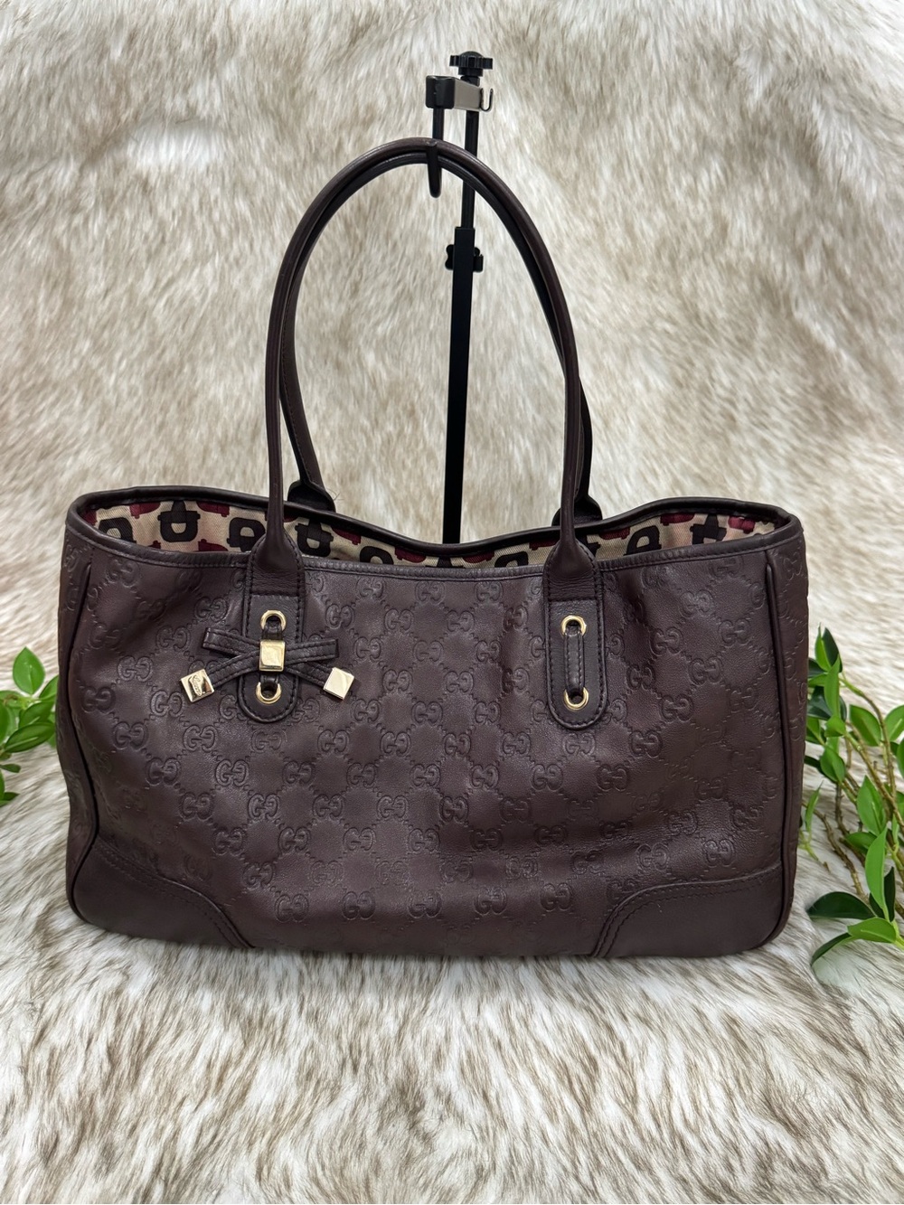 Gucci Guccissima Princy Dark Brown Tote Bag